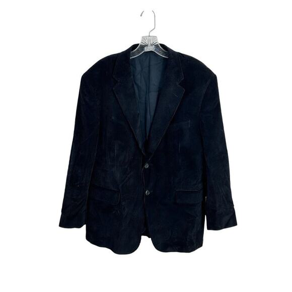 Stafford 42S Classic Fit CORDUROY w/ Elbow Patches Sport Coat Blazer  Blue Mens - Picture 3 of 16